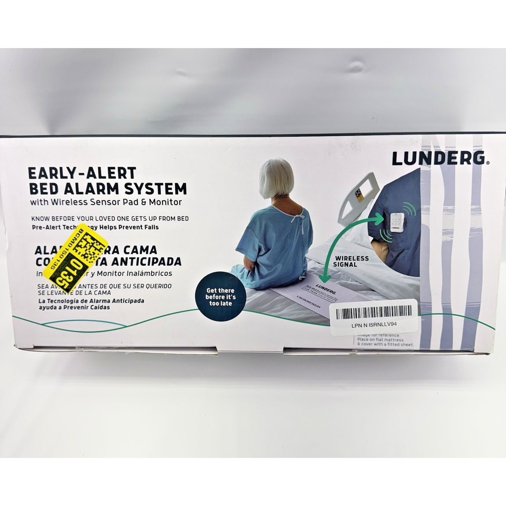 Lunderg Bed Alarm System Wireless Sensor Pad Monitor Fall Prevention NEW Open - Picture 10 of 10